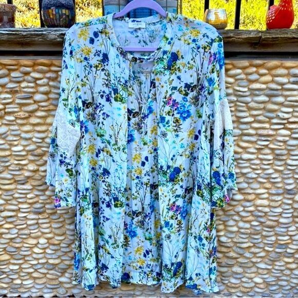 Umgee Floral Spring Swing Mini Dress Size Large. Excellent Condition - Picture 1 of 5